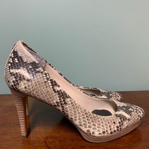 Coach snake print leather heels